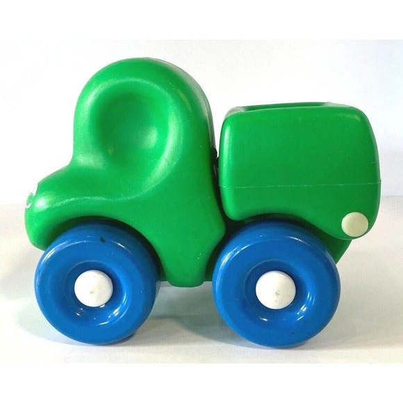 Vintage Little Tikes Chunky First Cars Green Dump Truck Toy Plastic 1st 80s PLAY - Picture 3 of 9